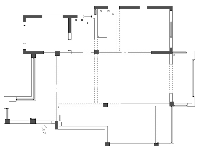 成都家裝公司非梵家家居裝修實景案例分享：120㎡3室2廳工業風大宅裝修案例 簡潔的黑白灰 溫暖而舒適-戶型圖